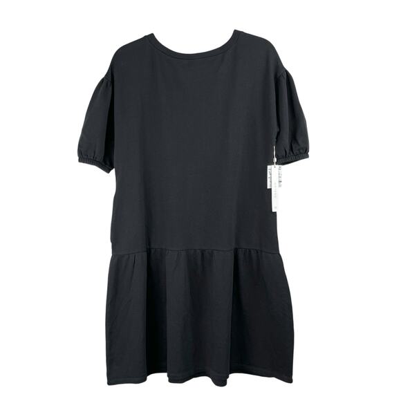 Caslon Cotton Black Drop Waist Short Sleeve Babydoll Mini Dress Med/Large NWT - Picture 3 of 13